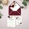 25 Pack Burgundy Fill-in Invitations Cards with Burgundy Rose and Envelope with Gold Border for Wedding,Engagement Invite